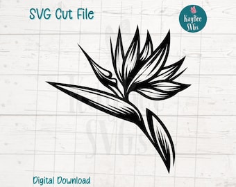 Bird of Paradise Flower SVG: Clipart Cut Files for Cricut, Silhouette, Laser Engraving, Sublimation