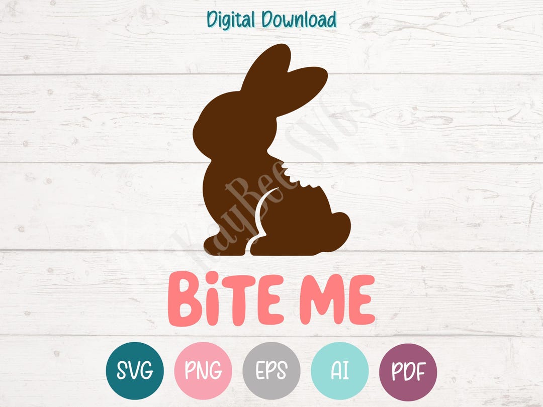 Chocolate Easter Bunny SVG PNG Clipart Cut Files for Cricut, Silhouette ...