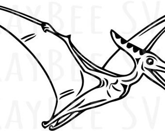 Pterodactyl - Svg, Dxf, Eps, Png, Jpg, Vector Art, Clipart, Cut File,  Dinosaur Svg, Pterosaur Svg, Flying Reptile Svg, Dino Cut File