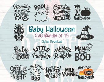 Baby-Halloween-SVG-Bundle – 15 Designs, kommerzielle Nutzung (Schnittdateien) (Digital)