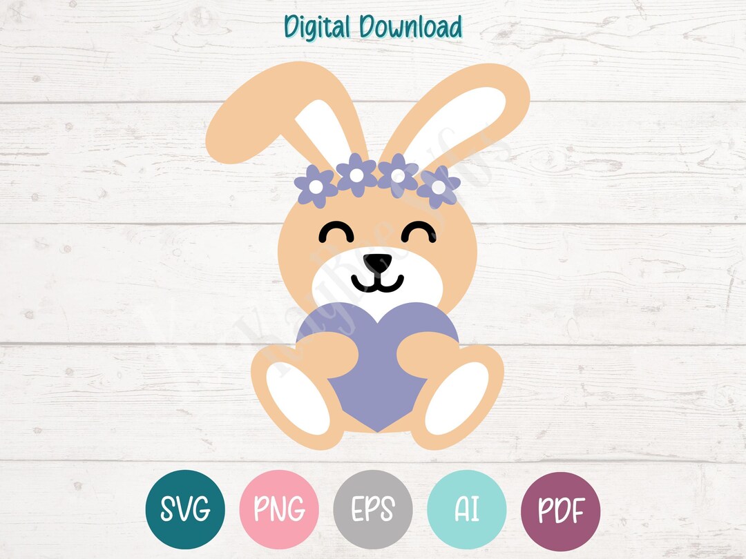 Easter Bunny SVG PNG Clipart Cut Files for Cricut, Silhouette, Laser ...