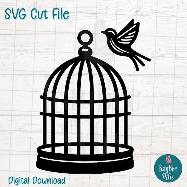 Birdcage SVG Cut File for Cricut, Silhouette, Digital Download, Printable Clipart, Commercial Use, Clip Art, Laser Stencil Outline