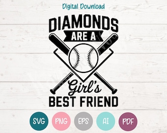 Mamá del béisbol SVG – Clipart de diamantes (Descarga digital)