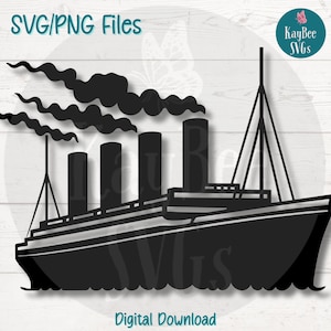 Titanic SVG | PNG-Schnittdateien für Cricut, Silhouette, digitaler Download, druckbare Clipart, kommerzielle Nutzung Clip Art, Sublimation