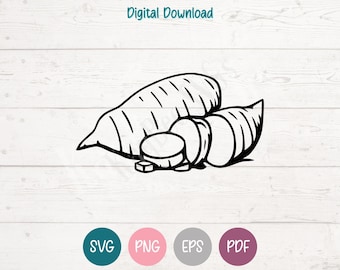 Sweet Potatoes SVG PNG Clipart Cut Files for Cricut, Silhouette, Laser Engraving, Sublimation (Digital)