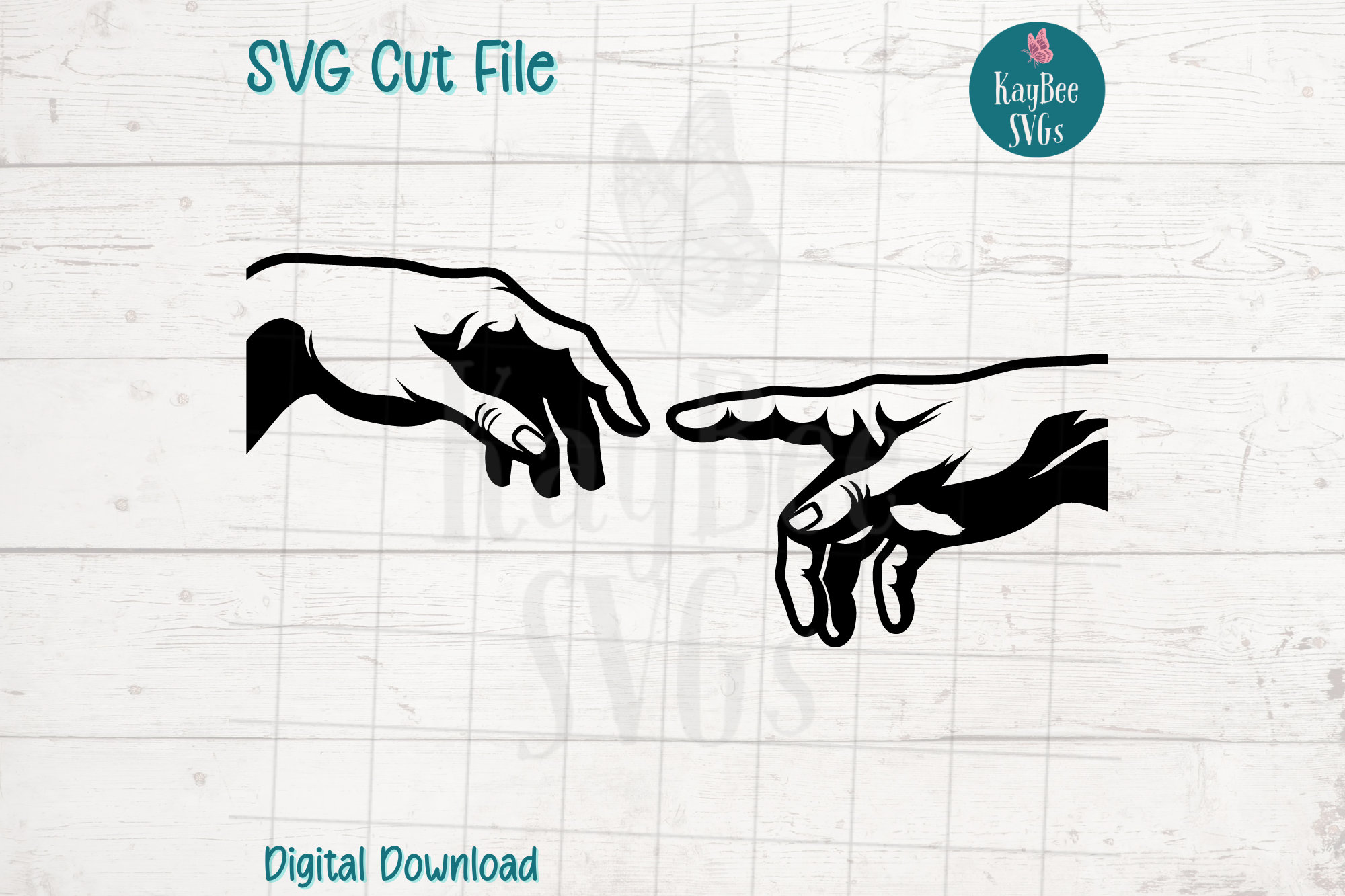 Creation Of Adam Hands SVG Cut File for Cricut, Silhouette, Digital Download, Printable Clipart, Commercial Use, Clip Art, Laser Stencil