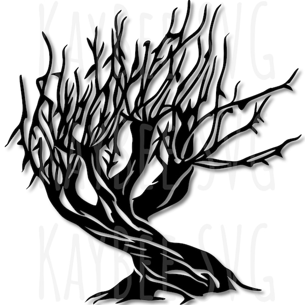 Twisted Willow Tree SVG PNG JPG Clipart Digital Cut File Download for Cricut Silhouette Sublimation Printable Art - Commercial Use