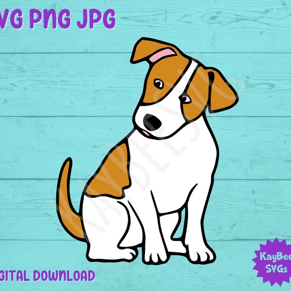 Jack Russell Puppy Dog SVG PNG JPG Clipart Digital Cut File Download for Cricut Silhouette Sublimation Printable Art - Commercial Use