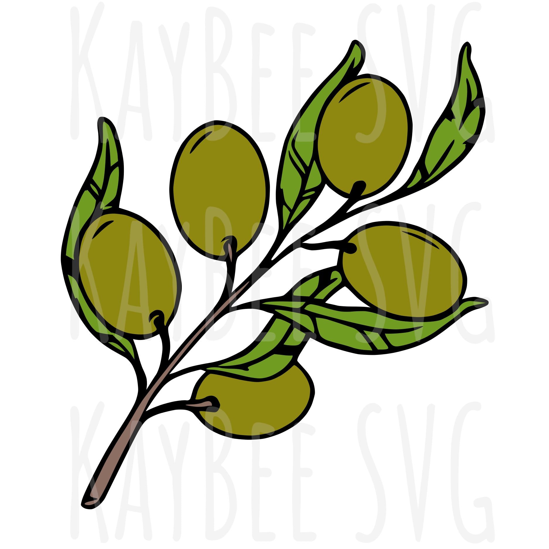 Olive Branch SVG PNG JPG Clipart Digital Cut File Download for - Etsy ...