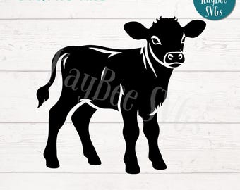 子牛のSVG PNG、レーザーカットファイル（デジタルダウンロード）