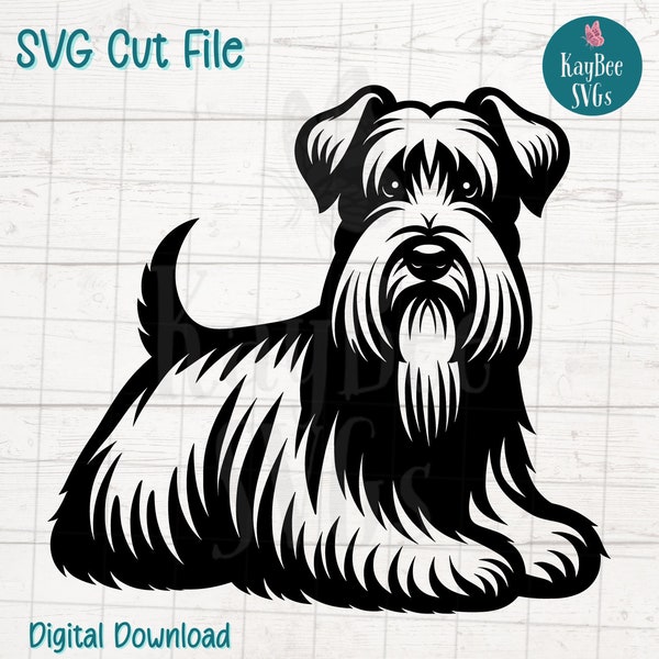 Sealyham Terrier SVG Cut File for Cricut, Silhouette, Digital Download, Printable Clipart, Commercial Use, Clip Art, Laser Stencil Outline