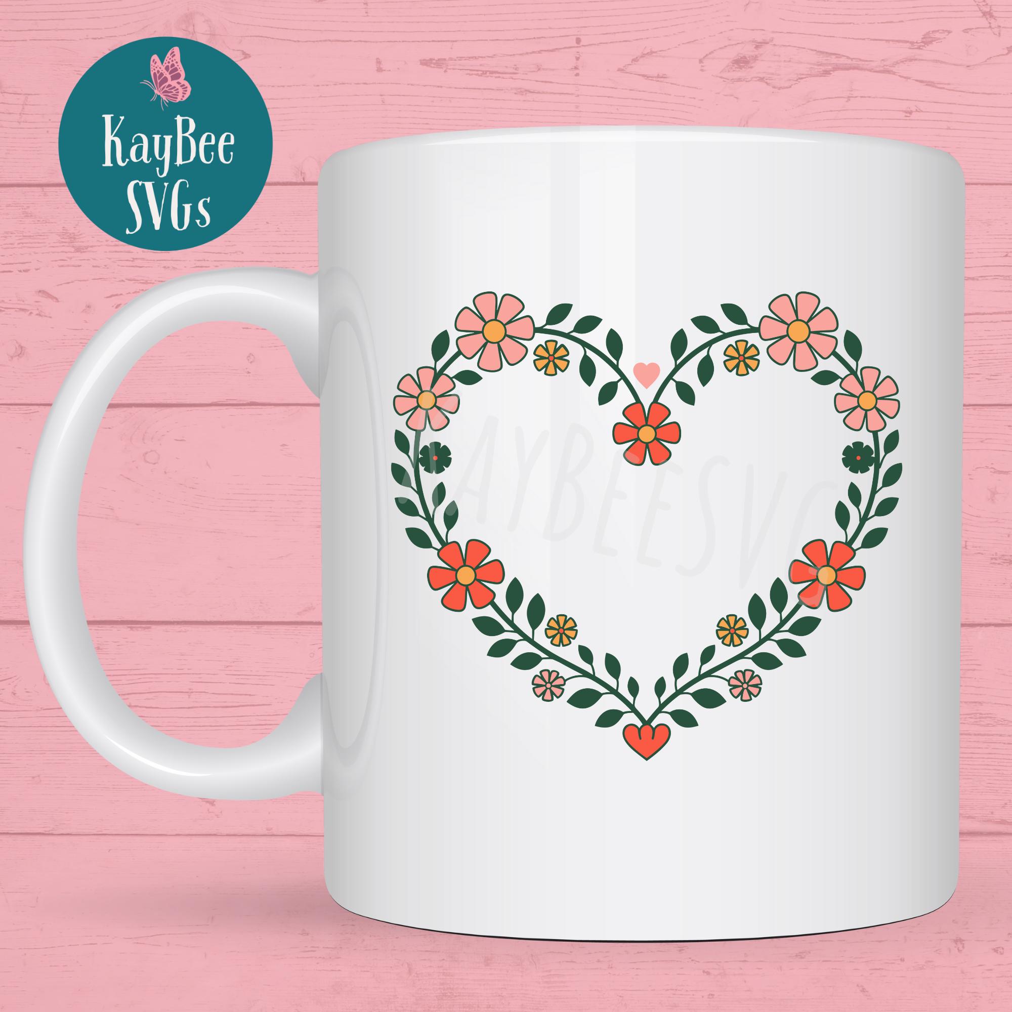 Floral Heart Wreath SVG PNG | Valentine's Day Cricut Cut File (digital ...