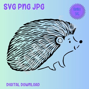 Hedgehog SVG PNG JPG Clipart Digital Cut File Download for Cricut Silhouette Sublimation Printable Art - Commercial Use