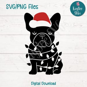 Weihnachten französische Bulldogge SVG-Schnittdateien für Cricut & Silhouette, digitaler Download für Sublimation, Lasergravur, kommerzielle Nutzung PNG