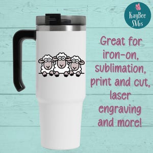 Peeking Sheep SVG PNG Clipart Cut Files for Cricut, Silhouette, Laser Engraving, Sublimation (Digital) image 3