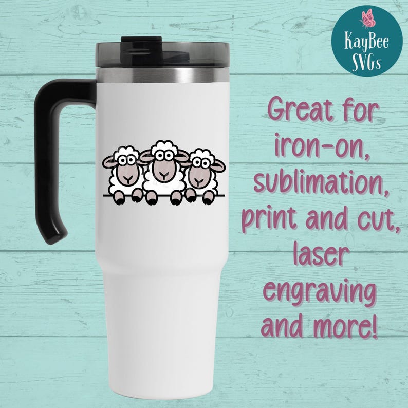 Peeking Sheep SVG PNG Clipart Cut Files for Cricut, Silhouette, Laser Engraving, Sublimation (Digital) image 3