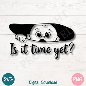 Espiando Bebê SVG PNG | Anúncio Engraçado de Gravidez Arquivo de Corte para Chá de Bebê Arquivos de Corte para Cricut, Silhouette, Download Digital, Laser