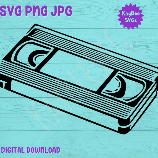 VHS Tape SVG PNG Jpg Clipart Digital Cut File Download for Cricut Silhouette Sublimation Printable Art - Commercial Use