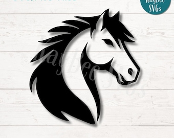 Horse Head SVG PNG Clipart Cut Files for Cricut, Silhouette, Laser Engraving, Sublimation (Digital)