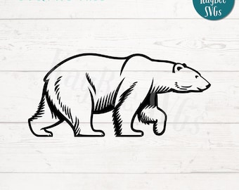 Polar Bear SVG PNG Clipart Cut Files for Cricut, Silhouette, Laser Engraving, Sublimation (Digital)