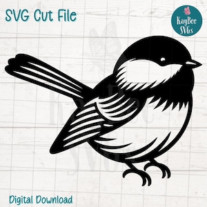 Archivo SVG de pájaro carbonero para Cricut, Silhouette, descarga digital, clipart imprimible, uso comercial, clip art, contorno de plantilla láser