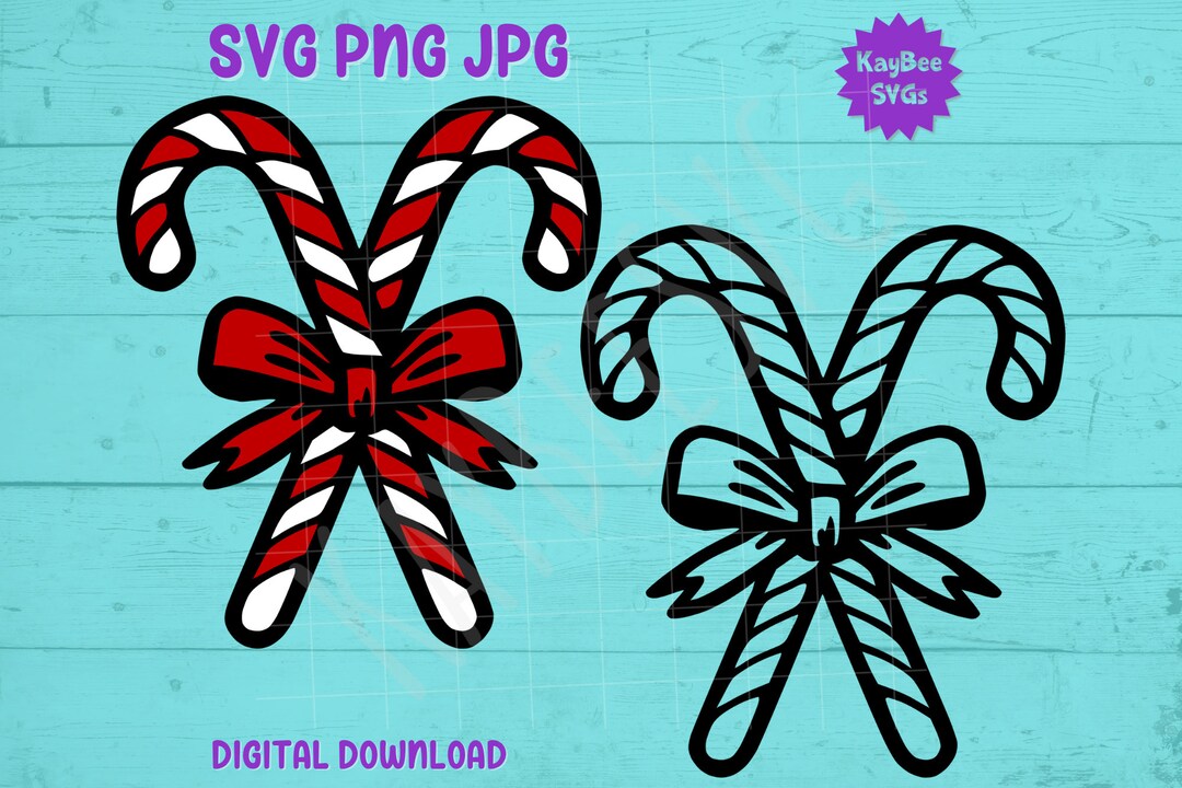 Candy Canes SVG PNG JPG Clipart Digital Cut File Download for - Etsy Canada