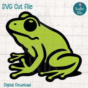 Frog SVG Cut File for Cricut, Silhouette, Digital Download, Printable Clipart, Commercial Use, Clip Art, Laser Stencil, Layered by Color