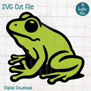 Frog SVG Cut File for Cricut, Silhouette, Digital Download, Printable Clipart, Commercial Use, Clip Art, Laser Stencil, Layered by Color