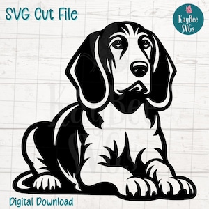 Coonhound Dog SVG PNG Pet Breed Clipart for Cricut, Silhouette, Sublimation, Laser Engraving, Printable Hunting Dog Cut File