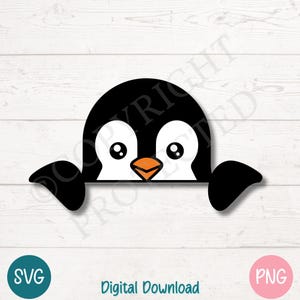 Gluren pinguïn SVG PNG schattige poolvogel clipart voor winterambachten | Bestanden knippen voor cricut, silhouet, sublimatie en lasergravure