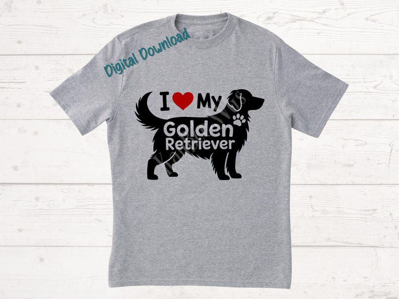 I Love My Golden Retriever SVG PNG Clipart Cut Files for Cricut ...