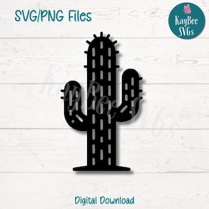 Archivos de corte SVG PNG de cactus para Cricut, descarga digital de Silhouette, grabado láser, impresión por sublimación, imágenes prediseñadas de uso comercial