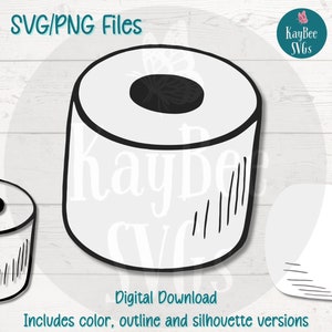 Toiletpapierrol SVG PNG-bestanden knippen voor Cricut, digitale download, lasergravure, sublimatie, afdrukbare clipart, illustraties commercieel gebruik