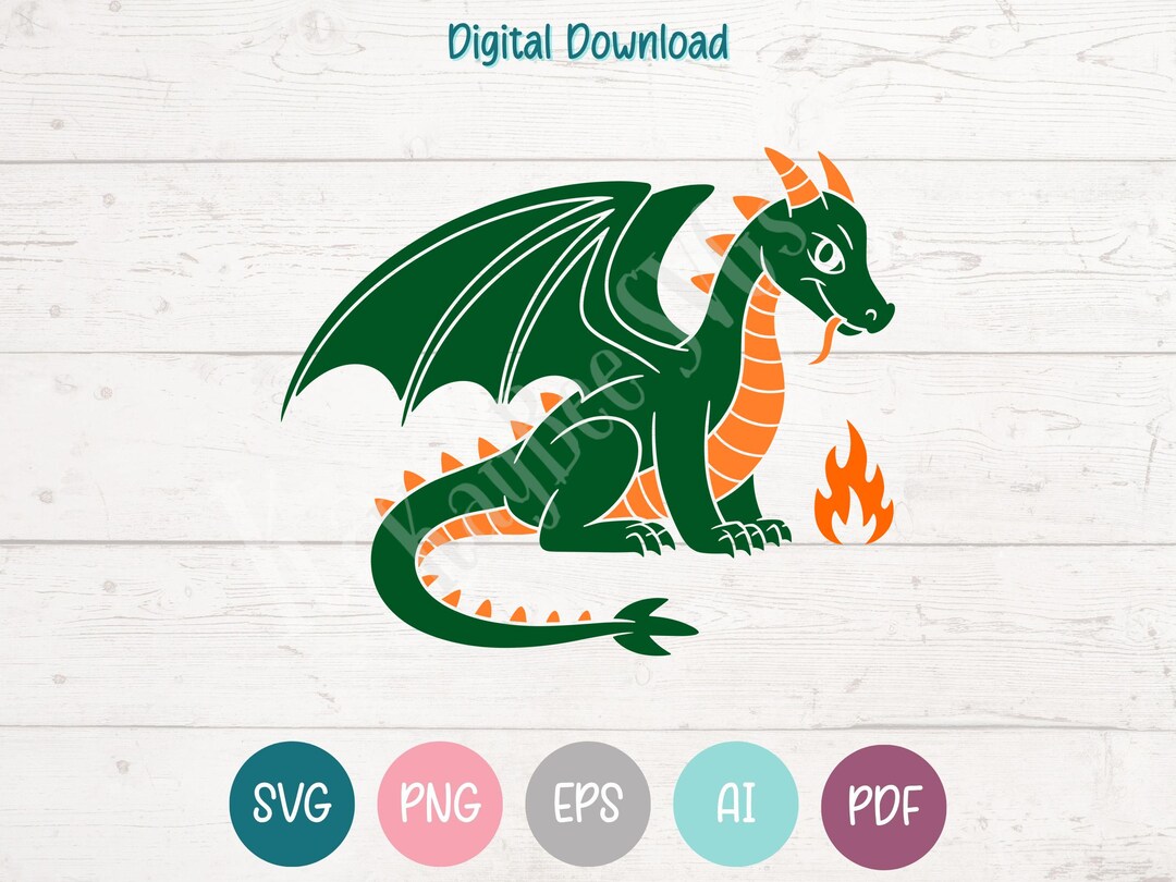 Dragon SVG PNG Clipart Cut Files for Cricut, Silhouette, Laser ...