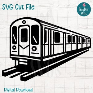 Archivo SVG de corte de tren de metro para Cricut, Silhouette, descarga digital, clipart imprimible, uso comercial, clip art, contorno de plantilla láser