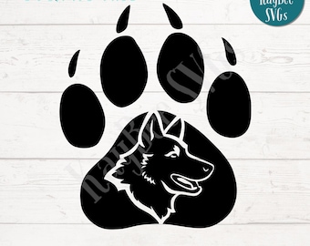 German Shepherd Paw Print SVG, PNG, Cricut, Silhouette (Digital Download)