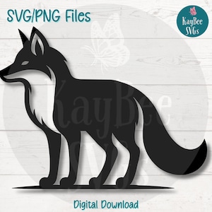 Renard SVG | Fichiers de coupe PNG pour Cricut, Silhouette, téléchargement numérique, Clipart imprimable, clipart à usage Commercial, sublimation