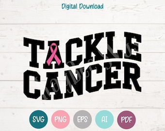 S'attaquer au cancer du football SVG, PNG, Cricut, Silhouette (téléchargement numérique)