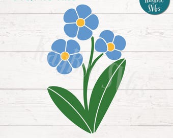 Forget-Me-Not Flowers SVG PNG Cut Files: Laser Engraving, Sublimation (Digital)