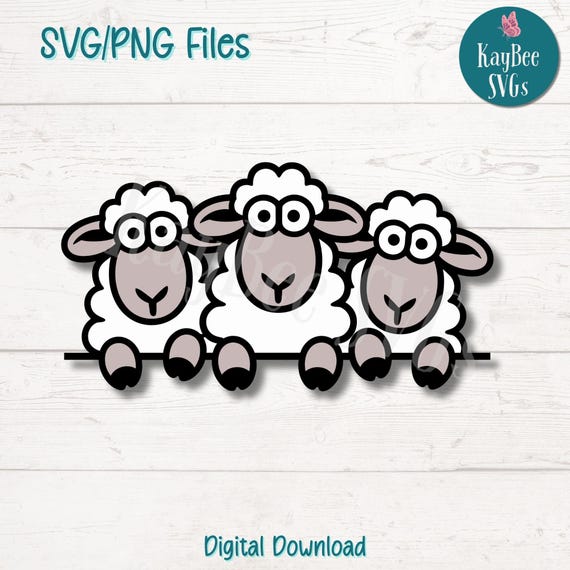 Peeking Sheep SVG PNG Clipart Cut Files for Cricut, Silhouette, Laser Engraving, Sublimation (Digital)