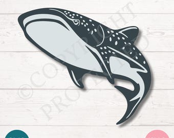 Whale Shark SVG PNG Clipart Cut Files for Cricut, Silhouette, Laser Engraving, Sublimation (Digital)