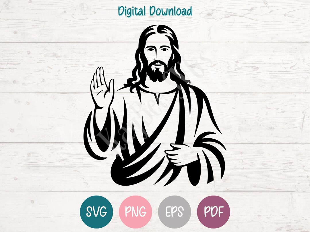 Jesus SVG PNG Clipart Cut Files for Cricut, Silhouette, Laser Engraving ...