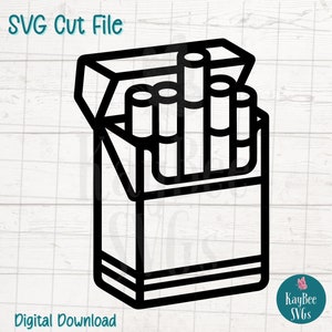 Pack of Cigarettes SVG PNG Cut Files for Cricut, Silhouette Digital Download, Laser Engraving, Sublimation Printable, Commercial Use Clipart