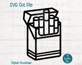 Cigaretterpaket SVG PNG Clipart-klippfiler för Cricut, Silhouette, Lasergravyr, Sublimering (Digital)