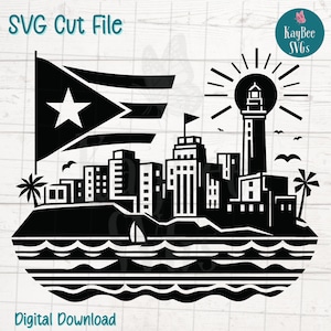 Puerto Rico SVG Cut File for Cricut, Silhouette, Digital Download, Printable Clipart, Commercial Use, Clip Art, Laser Stencil Outline