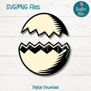 Arquivos de corte SVG PNG de ovos chocados para Cricut, download digital de silhueta, gravação a laser, impressão por sublimação, clipart de uso comercial