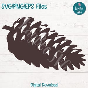Cône de pin SVG PNG Woodland hiver Clipart coupe fichier pour Cricut, Silhouette, sublimation, gravure laser, Clipart imprimable