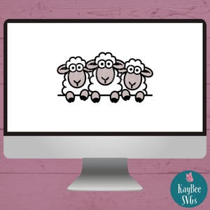 Peeking Sheep SVG PNG Clipart Cut Files for Cricut, Silhouette, Laser Engraving, Sublimation (Digital) image 6