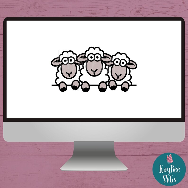 Peeking Sheep SVG PNG Clipart Cut Files for Cricut, Silhouette, Laser Engraving, Sublimation (Digital) image 6