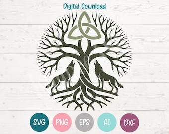 Celtic Tree of Life SVG: Clipart Cut Files for Cricut, Silhouette, Laser Engraving, Sublimation